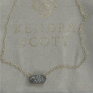 Kendra Scott Dark Gunmetal Drusy pendant necklace